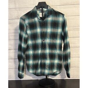 American‎ Eagle Seriously Soft Green Plaid Flannel Shirt Women’s XS Cotton